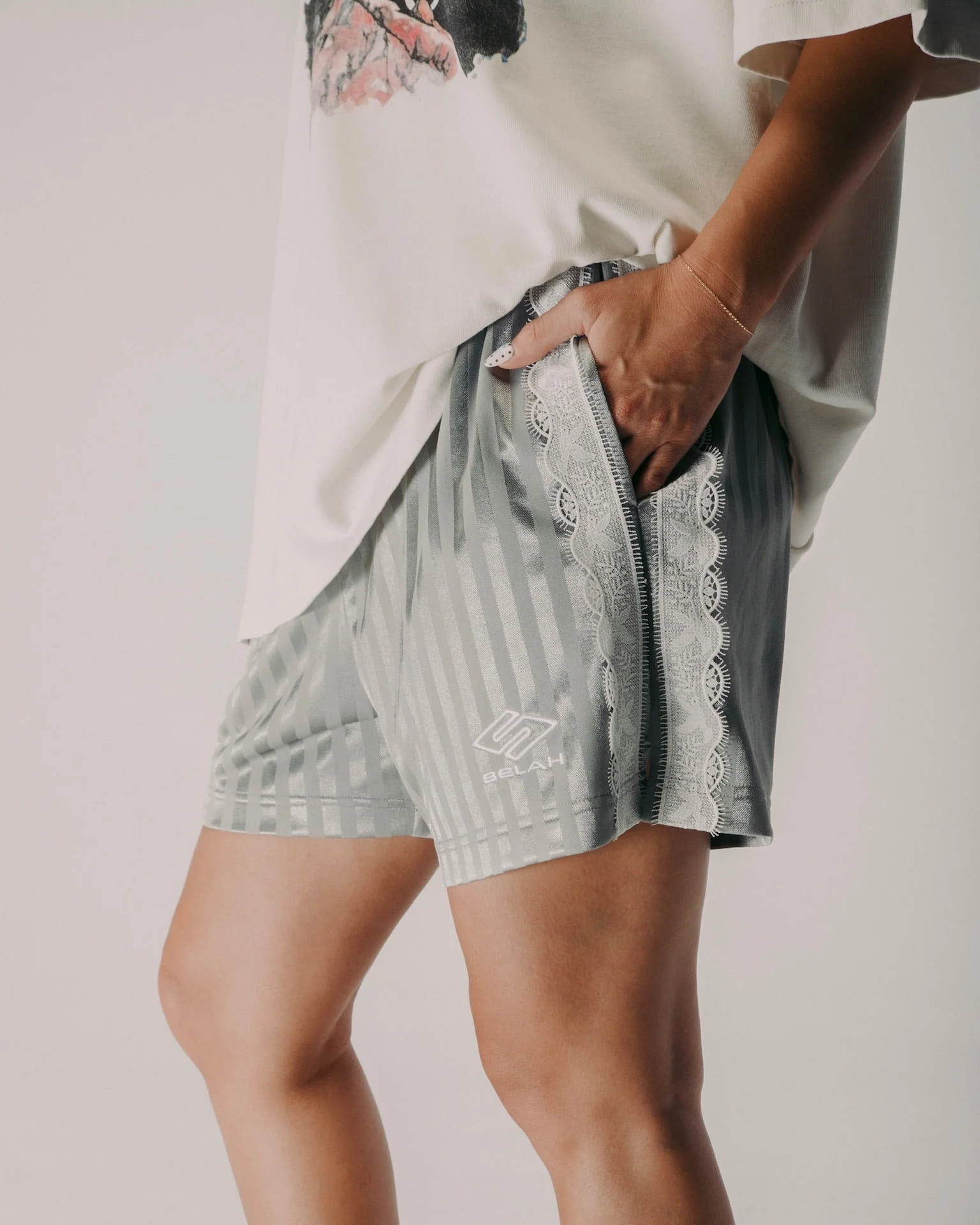 "ATHLETICA" LACE SOCCER SHORTS - Image 6